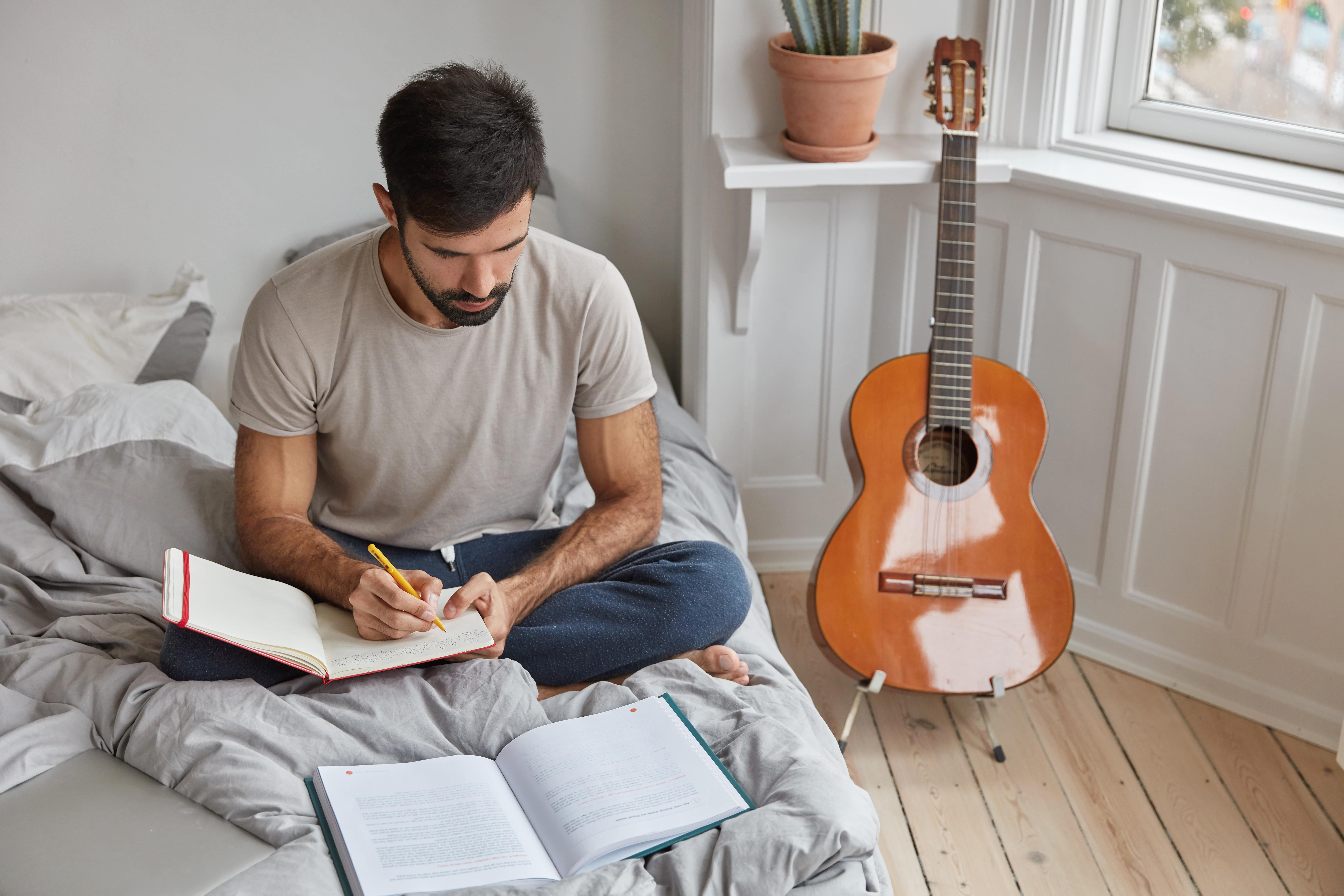 Guitarist studying